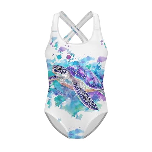 Image of INSTANTARTS Girls One Piece Swimwear Sleeveless Crossback Swimsuits