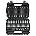 MichaelPro Master Socket Set, 86-Piece SAE and Metric Bit Set with Hex Bit, Torx Bit, Tamper Proof Torx Bit, Long Torx Bit, External Sockets and Adaptors, Hex and Torx Socket Set with Storage Case
