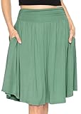 STRETCH IS COMFORT Women's Pocket Skirt Grass Green X-Large