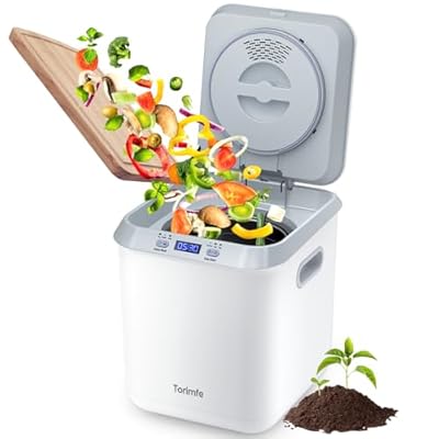 Electric Composter for Kitchen: Smart Compost Bin Outdoor/Indoor, Odorless/Auto-Cleaning/Intelligent LED Display, 2.5L Auto Garbage Disposal Home Countertop Composting Bin, Turn Waste into Fertilizer