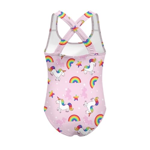 Image of Girls One Piece Swimsuits Teens Sleeveless Back Cross Strap Bathing Suit Kids Quick Dry Cute Beach Swimwear(5-14)
