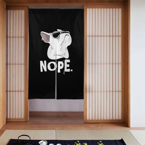 のれん フレンチブルドッグ 犬柄 (1) おしゃれ 間仕切り ロングカーテン 遮光 のれん 玄関 リビング キッチン 出入り口 幅86cm丈143cm x197