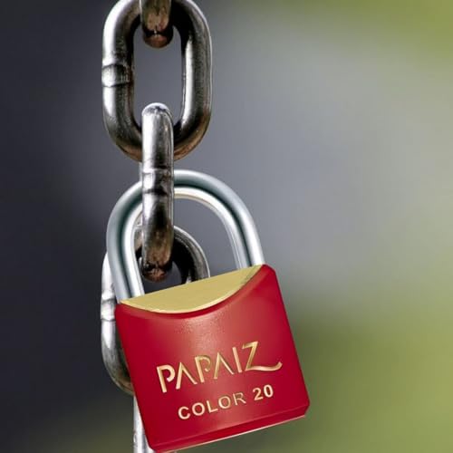 Cadeado Pequeno 20mm Haste Curta Latão Maciço Vermelho Com Chave