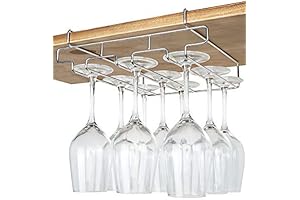 3 Rows Glass Inserts for Cabinet Doors Wine Glass Holder Under Cabinet for Stemware Storage