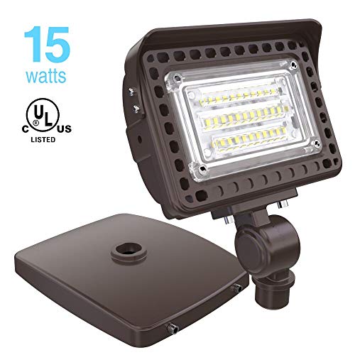 HYPERLITE 15W LED Flood Light with Knuckle Mount, Wall Mount 1,800Lm 5000K Daylight
