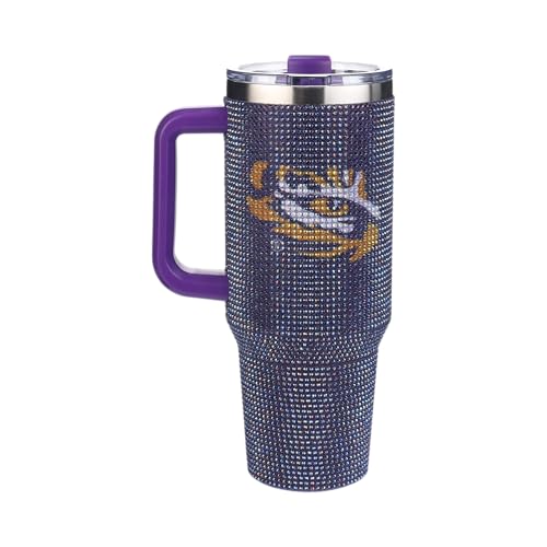 Image of The Memory Company Officially Licensed 40oz TC Bling Game Day Tumbler with Vintage Logo, Louisiana State University