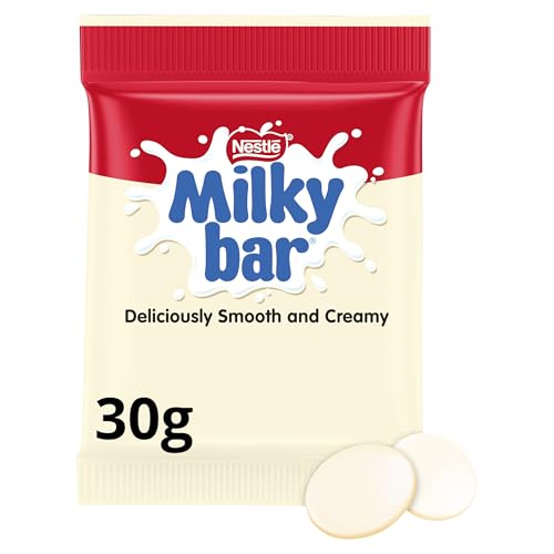 Milkybar White Chocolate Buttons Bags | 48 x 30g Creamy White Chocolate in Fun Button Format | Ideal for Snacking, Baking & Sharing