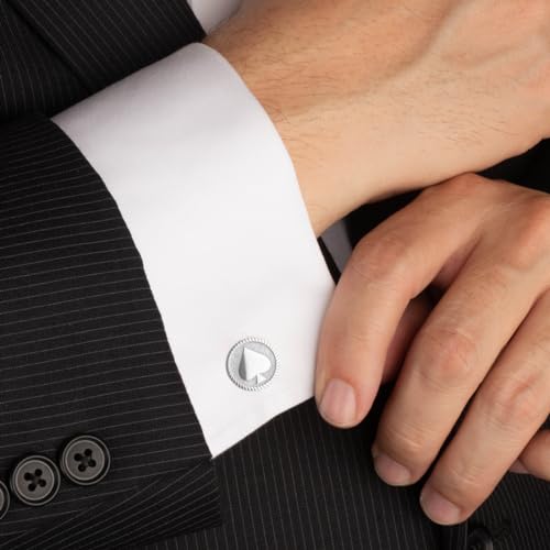 Mancuernillas de plata esterlina diseño poker para hombres miniatura 2