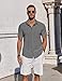 COOFANDY Mens Button Down Short Sleeve Shirts Men Casual Shirt Summer Beach Linen Shirt Grey