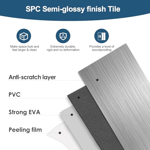 Yipscazo 2024 New Upgrade Peel and Stick backsplash 3 x 6 Inches 3D PVC Composite Wall Tile Stick on Backsplash Tile for Kitchen Bathroom, Laundry Room, Fireplace(Metal Composite, 2 Pieces)