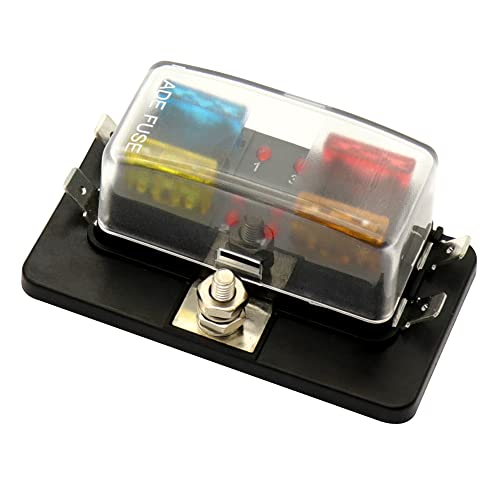 Funien LED�C���W�P�[�^�[�t��4�E�F�C�u���[�h�q���[�Y�{�b�N�X�A5A 10A 15A 20A�q���[�Y�A�ԐFLED�x���A�����J�o�[�A�h�H�d�l�A�����ԁA�{�[�g�A�D���A�L�����o���p 12V 24V