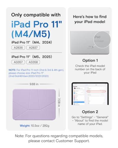 Image of MOFT Dynamic Folio Case for iPad Pro 11 Inch M5 2025 & M4 2024 | 20+ Viewing Angles | Unltr-Thin | Slim | Seamless Snap-on | Magnetic Stand | Portable |Two Tone | Auto Wake /Sleep