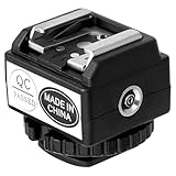 Yunir TTL Flash Hot Shoe Adapter, Camera Flash Light Mount with PC Sync Port, Universal Shoe Adapte for DSLR Mirrorless Cameras IM20 IM30, Aluminum Alloy ABS Construction, Easy to