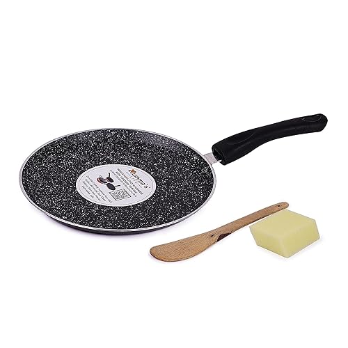 Image of Mumma's LIFE Non Stick Dosa Tawa with Sturdy Riveted and Bakelite Handle (Induction and Gas Stove Friendly), Non Toxic and PFOA Free, 24 Months Warranty (25, Grey)