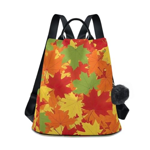 Sac de voyage avec pompon et motif feuilles orange pour vos escapades