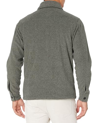 Amazon Essentials Herren Langärmlige Polarfleece-Hemdjacke Für Den Winter, Dunkelgrau Meliert, M