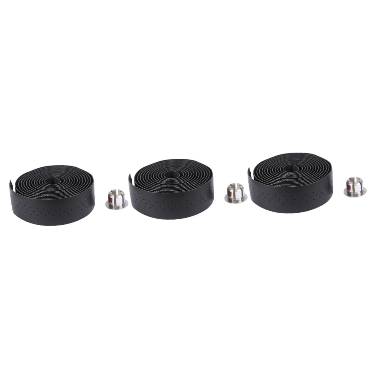 VANZACK 3sets Manubrio Per Bici Da Corsa Pu Pelle Nastro Antiscivolo e Assorbente Per Manubri Design Facile Installazione Adatto Bici Da Montagna e Strada Nero