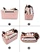 LEXSION Felt Purse Insert Handbag Organizer Bag in Bag Organizer with Zipper Wallet Bag Bottle Holder 8023 Pink L