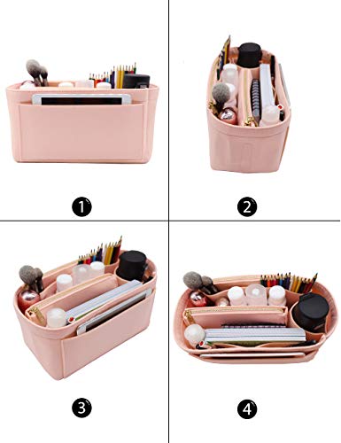 Image of Purse Organizer, Felt Bag Organizer Insert Purse Organizer For LV Speedy, Neverfull, Tote, Handbag,Shaper 8023 Pink M