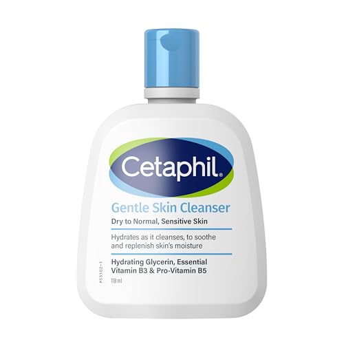 Cetaphil Gentle Hydrating Face & Body Skin Cleanser | Men & Women | Dry to Normal and Sensitive Skin | Glycerin Panthenol & Niacinamide | Unscented | Soap Free | 118ml | Dermatologist Recommended