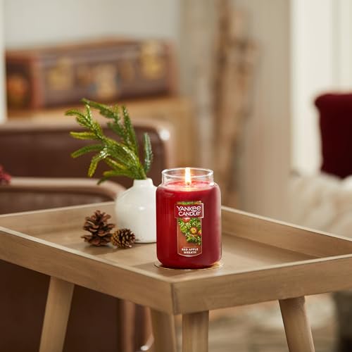 Yankee Candle Apple Wreath Scented Classic 22oz Large Jar Single Wick Candle Over 110 Hours of Burn Time | Holiday Gifts for All