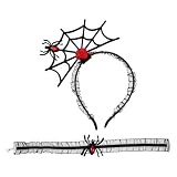 POPETPOP Diadema de Araña Negra Reutilizable y Cómoda para Fiestas de Halloween, Accesorio Espeluznante y Elegante de Fieltro y Plástico para Disfraces Temáticos