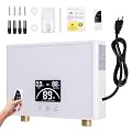 ZOOTEALY Mini Tankless Water Heater Electric 3KW 110V: Point of Use Hot Water Heater Under Sink on Demand with Digital Display and Remote Control, Multiple Safety Protection for RV Kitchen Bathroom