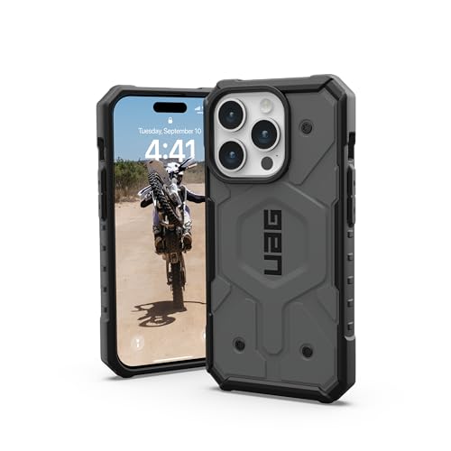 URBAN ARMOR GEAR UAG Case [Updated Ver.] Compatible with iPhone 15 Pro Case 6.1" Pathfinder Silver Built-in Magnet Compatible with MagSafe Charging Rugged Military Grade Dropproof Protective Cover by URBAN ARMOR GEAR - Used condition - US$20.96