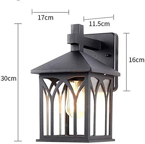 Applique murale extérieure E27 étanche avec lanterne en verre pour balcon