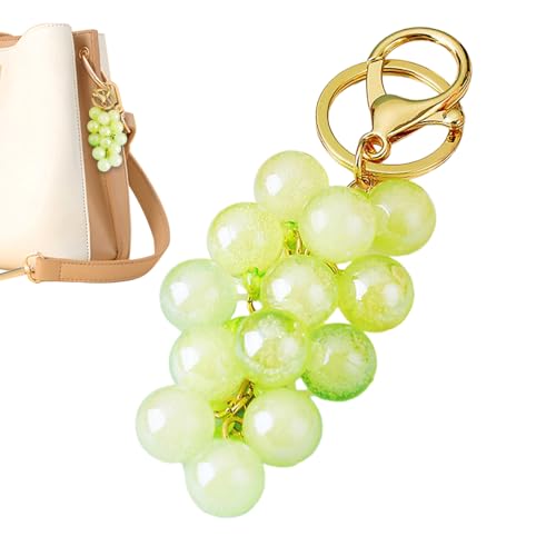 Qutalmi Colgante de bolso de mano, colgante 3D de uva, lindo llavero para decoración de coche, para adolescentes, hombres, mujeres, fanáticos, viajes, hogar, uso diario, fiesta, cumpleaños, verde