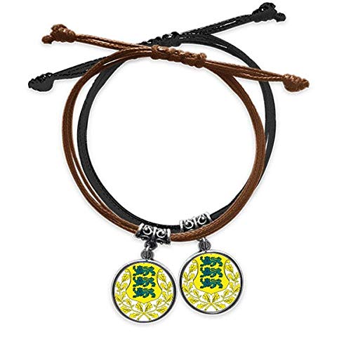 Bracelet Cuir Estonie National - Double Cordon pour Homme et Femme
