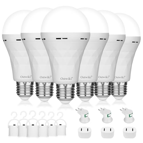 Ostwiki Emergency Rechargeable Light Bulbs,6 Pack...