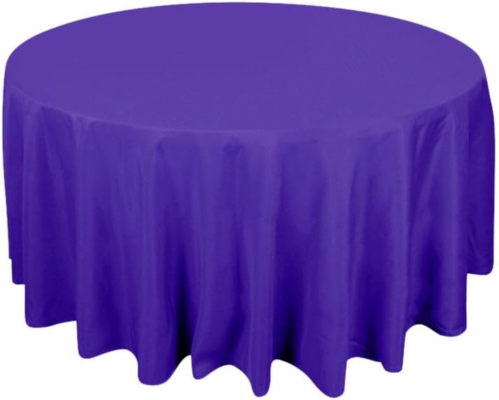 Efavormart - Mantel redondo de poliéster de alta calidad de 120 pulgadas, color morado, 200 GSM, sin costuras