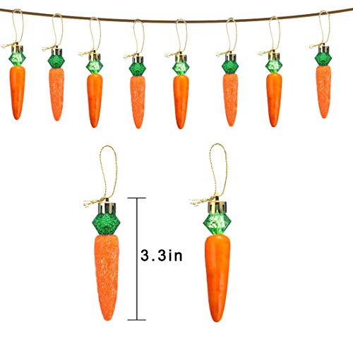 Medoore 12 Pcs Easter Carrots Hanging Pendant Decorations DIY Carrots Craft Ornament Simulation Carrots Vegetables Easter Gift for Easter Decoration Easter Party Supplies