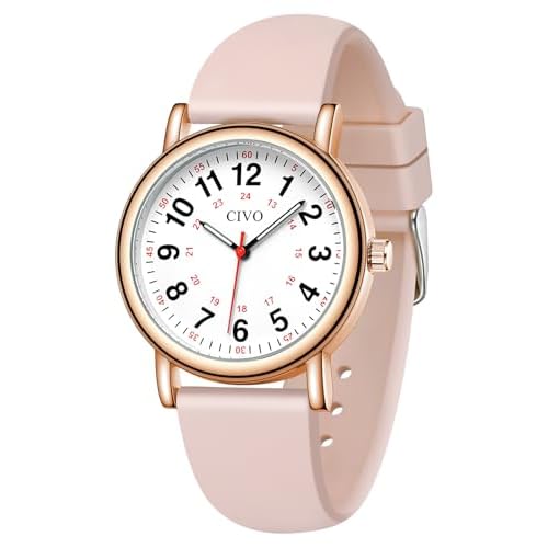 CIVO Nurse Watches for Women Men: Waterproof Wristwatch with Easy-Read Dial – Analog Watch with 12/24 Hour & Second Hand for Ladies Students Doctors Gifts