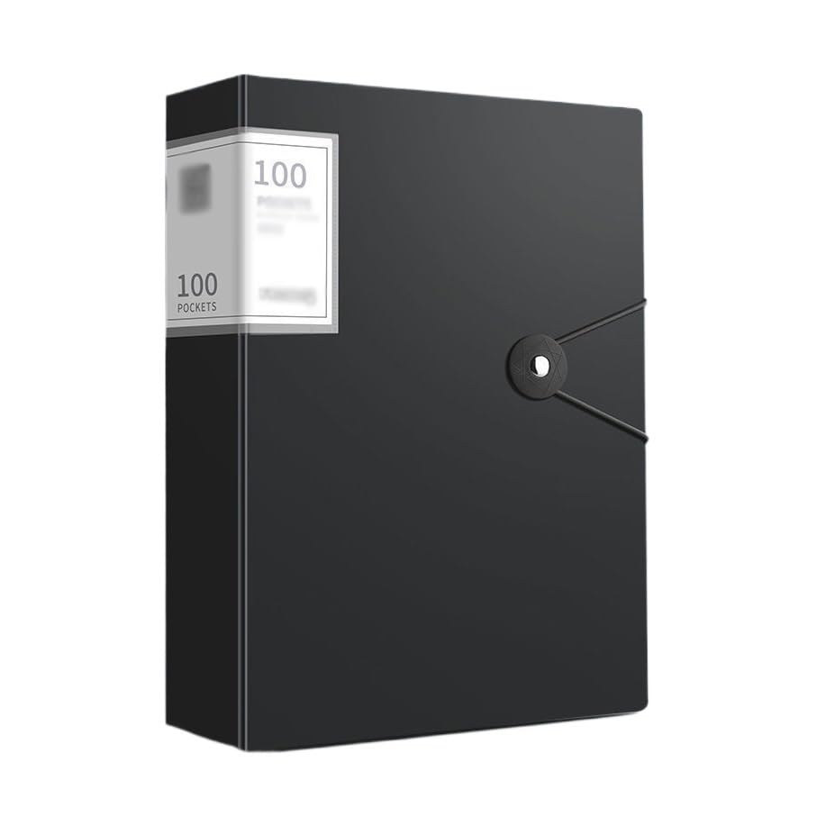 Carpeta Archivadora A4 Inserciones Transparentes 100 Páginas Multicapa Multicolor PP(Black)