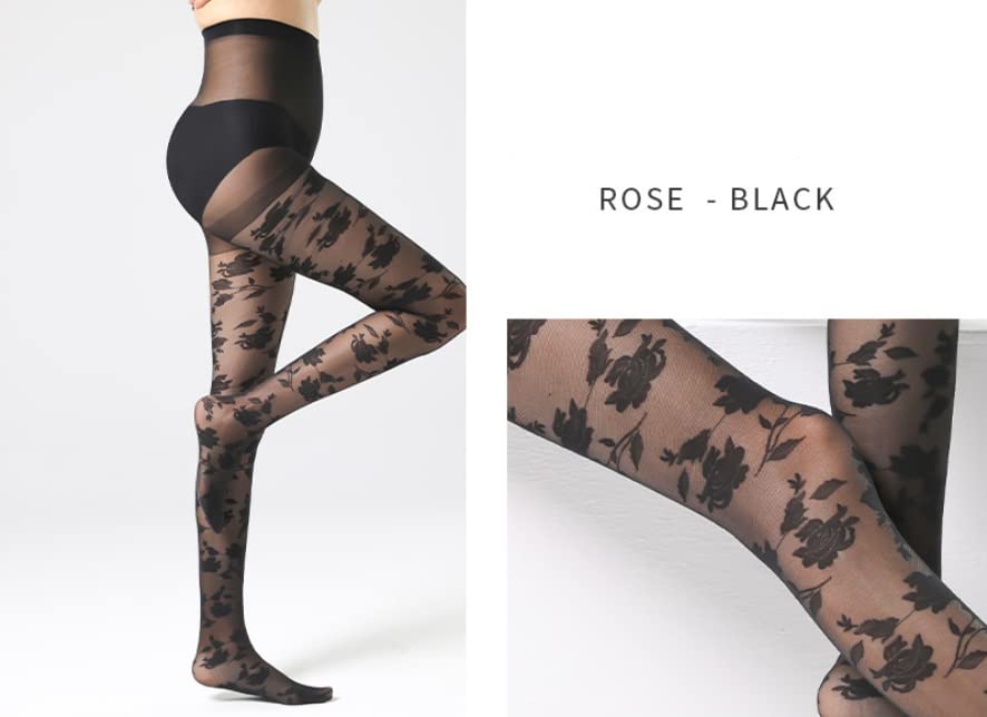 Image of Sahabowi Women Tights, Sheer High Waist Pantyhose, Vintage Control Top Stockings, Siwa7