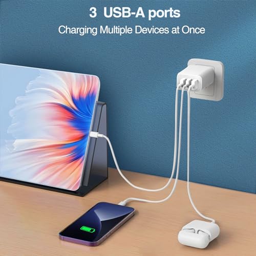 Image of USB Wall Charger,3- Pack USB Cube Power Adapter Charger Plug Block Charging Box for Phone 15 14 13 12 11 Pro Max 10 SE X XS Plus S23 S22 S21 Power Block Fast Charging Box Brick