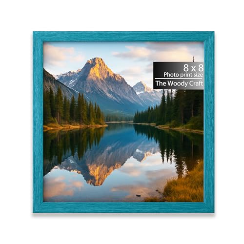 Image of Square Frame 8x8 inch | Stylish Photo Frames For Wall Decor | Wall Frames To Enhance Your Room | Durable Wooden Frame | Blue Frames For Wall Decor | Hanging Photo Frame (8x8 inch, Blue)