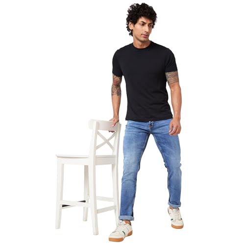 Image of Spykar Men's Kano Slim Fit Mid-Rise Jeans (Ankle Length)