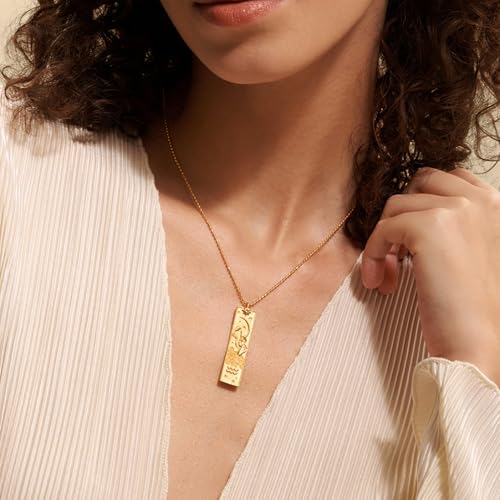 Gold Zodiac Sign Tarot Card Necklace for Women Men Vintage Totem Pole Charm 12 Constellation Pendant Necklaces Trendy Astrology Horoscope Unisex Jewelry Birthday Gift3