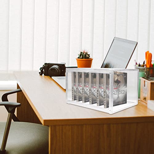 Collbath Supplies Case Stationery Lids Acrylic Book Trinkets For Shoe Home Boys Display Bookshelf Clear With Large Collapsible Desk Transparent Convenience Bookrack Folder Toy Crate #TOP1