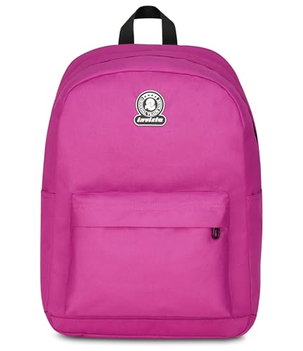 Invicta Zaino Monoscomparto Ollie Solid, Fucsia, Tasca Porta Borraccia, Tasca per PC 14', Zaino Scuola, Ragazza e Ragazzo