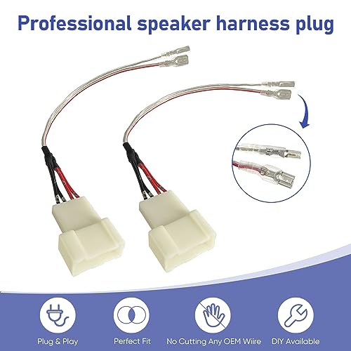 Image of Car Dash Tweeter Speaker Wiring Harness Replacement for Toyota Corolla /Camry 2012-2020, RAV4 2015-2019, Subaru Forester /Impreza 2012-2020 Speaker Wire Adapter Connector Plug, 2PCS