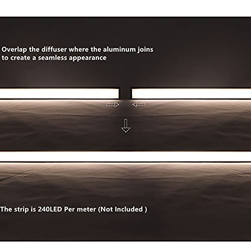 THMOOTHER LED Strip Black U Channel Diffuser 10-Pack 6.56FT,17X7.5MM Surface Mounted Tape Light Aluminum Track with Milky Cover Cabinet,Stairs,Counter,Wall Flush Installed Low Profile