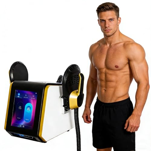 MYOslim Touchscreen Body Sculpting & Toning Machine Home & Studio Body Contouring Device for Abdomen, Thighs, Buttocks, Black & Gold