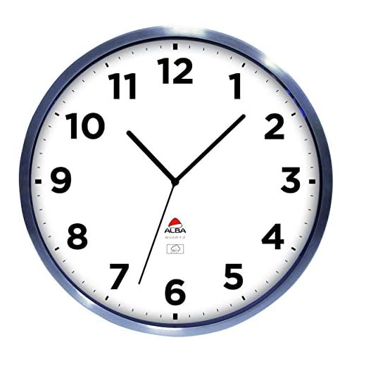 Alba Horextra 14-Inch Outdoor Wall Clock, Silver