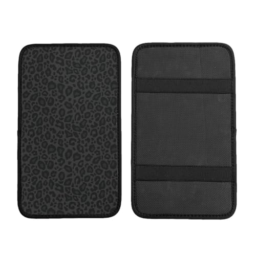 Black Leopard Cheetah Print Animal Skin Print Car Armrest Cover Console Pad by DORKEIXIA - Used condition - Image 2