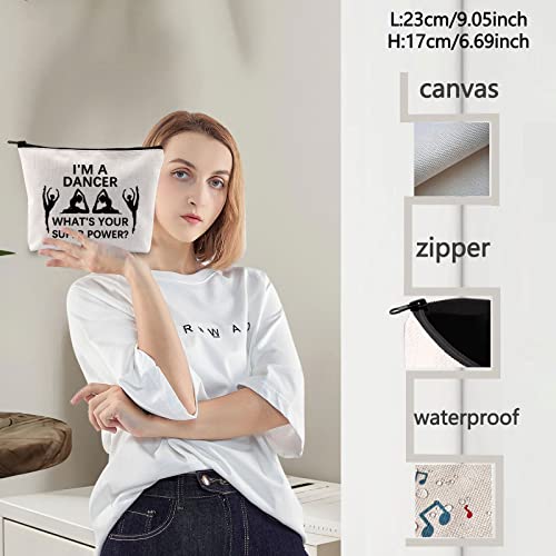 Levlo Funny Dancer Cosmetic Bag Dance Recitals Gift I'm A Dancer What's Your Super Power Makeup Zipper Pouch Bag For Dance Teams Dance Teacher (I'm A Dancer) #TOP2
