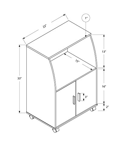 Monarch Specialties I Kitchen Cart, 33